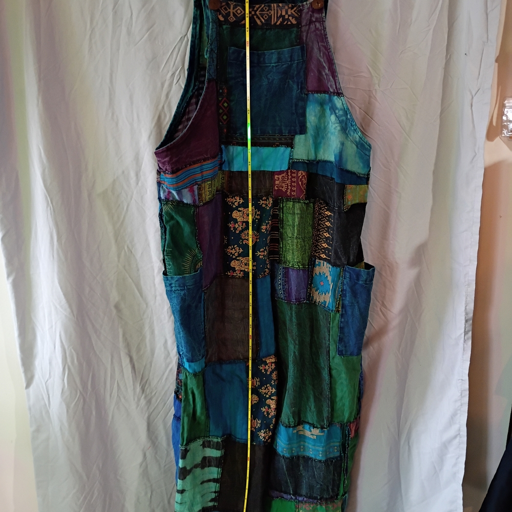 Patchwork Multicolor Boho Halter Jumpsuit in Blue… - image 11